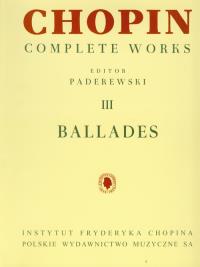 Okładka książki Chopin Complete Works III Ballady