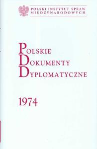 Okładka książki Polskie Dokumenty Dyplomatyczne 1974