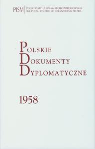 Okładka książki Polskie Dokumenty Dyplomatyczne 1958