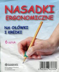 Nasadki ergonomiczne na ołówek i kredki (6 szt.). Wydawca: Harmonia. Dobreksiazki.pl Opakowanie Nasadki ergonomiczne na ołówek i kredki (6 szt.)