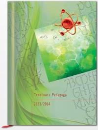 Terminarz Pedagoga 2013/14 zielony/chemia. Autor: T-150F-03. Dobreksiazki.pl Okładka książki Terminarz Pedagoga 2013/14 zielony/chemia