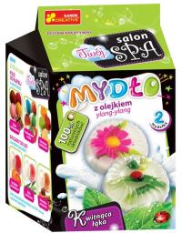 Mydło z olejkiem ylang-ylang. Kwitnąca łąka. Wydawca: Ranok-Creative. Dobreksiazki.pl Opakowanie Mydło z olejkiem ylang-ylang. Kwitnąca łąka