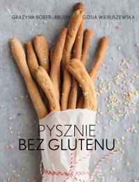 Pysznie bez glutenu. Autor: Grażyna Bober-Bruijn, Gosia Wieruszewska. Dobreksiazki.pl Okładka książki Pysznie bez glutenu