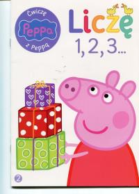 Świnka Peppa. Ćwiczę z Peppą. Liczę 1,2,3.... Autor: Opracowanie zbiorowe. Dobreksiazki.pl Okładka książki Świnka Peppa. Ćwiczę z Peppą. Liczę 1,2,3...