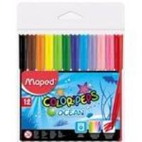 Flamastry Colorpeps Ocean 12 kolorów MAPED. Wydawca: Maped. Dobreksiazki.pl Opakowanie Flamastry Colorpeps Ocean 12 kolorów MAPED