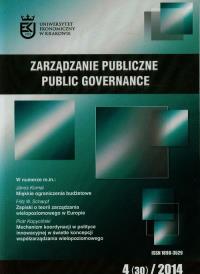 Zarządzanie publiczne 4/2014. Wydawca: Scholar. Dobreksiazki.pl Opakowanie Zarządzanie publiczne 4/2014