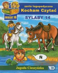 Kocham czytać zeszyt 16. Sylaby 14. Autor: Cieszyńska Jagoda. Dobreksiazki.pl Okładka książki Kocham czytać zeszyt 16. Sylaby 14
