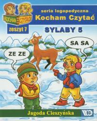 Kocham czytać zeszyt 7. Sylaby 5. Autor: Cieszyńska Jagoda. Dobreksiazki.pl Okładka książki Kocham czytać zeszyt 7. Sylaby 5