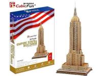 Puzzle 3D Empire State Building 55 elementów. Wydawca: Cubic Fun. Dobreksiazki.pl Opakowanie Puzzle 3D Empire State Building 55 elementów
