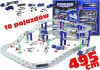 Duży Tor Samochodowy Policja 10 pojazdów 495cm. Wydawca: Lean Toys. Dobreksiazki.pl Opakowanie Duży Tor Samochodowy Policja 10 pojazdów 495cm