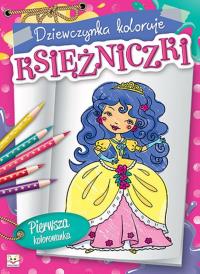 Okładka książki Dziewczynka koloruje księżniczki