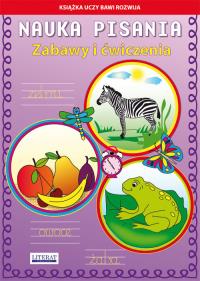 Okładka książki Nauka pisania Zabawy i ćwiczenia Zebra