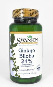 Swanson Ginkgo Biloba extract 24% 60mg 120kaps. Producent: Swanson. Dobreksiazki.pl Zdjęcie produktu Swanson Ginkgo Biloba extract 24% 60mg 120kaps