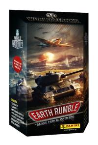 World of Tanks Earth Rumble Blaster Box (zawiera 6 saszetek z kartami, książeczka z regułami gry, składana plansza do gry, 2 karty z limitowanej edycji oraz ulotka z kodem World of Tanks PC). Wydawca: Panini. Dobreksiazki.pl Opakowanie World of Tanks Earth Rumble Blaster Box (zawiera 6 saszetek z kartami, książeczka z regułami gry, składana plansza do gry, 2 karty z limitowanej edycji oraz ulotka z kodem World of Tanks PC)