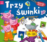 Koloruję bajeczki. Trzy świnki. Autor: Opracowanie zbiorowe. Dobreksiazki.pl Okładka książki Koloruję bajeczki. Trzy świnki
