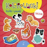 Kolorowanki z naklejkami. Kotki i pieski. Autor: Opracowanie zbiorowe. Dobreksiazki.pl Okładka książki Kolorowanki z naklejkami. Kotki i pieski