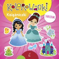 Kolorowanki z naklejkami. Księżniczki. Autor: Opracowanie zbiorowe. Dobreksiazki.pl Okładka książki Kolorowanki z naklejkami. Księżniczki