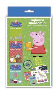 Peepa Pig Bajkowa akademia ZESTAW 3 książek edukacyjnych - TECZKA. Autor: Opracowanie zbiorowe. Dobreksiazki.pl Okładka książki Peepa Pig Bajkowa akademia ZESTAW 3 książek edukacyjnych - TECZKA