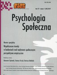 Psychologia Społeczna tom 12 nr 1 (40) 2017. Wydawca: Scholar. Dobreksiazki.pl Opakowanie Psychologia Społeczna tom 12 nr 1 (40) 2017