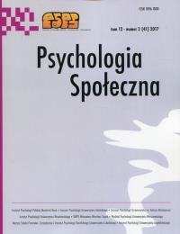 Psychologia Społeczna tom 12 nr 2 (41) 2017. Wydawca: Scholar. Dobreksiazki.pl Opakowanie Psychologia Społeczna tom 12 nr 2 (41) 2017