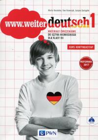www.weiter deutsch 1 Materiały ćwiczeniowe 7. Autor: Kozubska Marta, Zastąpiło Lucyna. Dobreksiazki.pl Okładka książki www.weiter deutsch 1 Materiały ćwiczeniowe 7