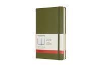 Kalendarz dzienny Moleskine 12M L, twarda oprawa, oliwkowy. Wydawca: Moleskine. Dobreksiazki.pl Opakowanie Kalendarz dzienny Moleskine 12M L, twarda oprawa, oliwkowy