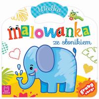 Wielka malowanka ze słonikiem. Autor: Opracowanie zbiorowe. Dobreksiazki.pl Okładka książki Wielka malowanka ze słonikiem