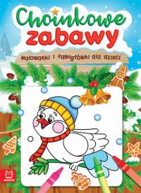 Choinkowe zabawy. Malowanki i łamigłówki dla dziec. Autor: Opracowanie zbiorowe. Dobreksiazki.pl Okładka książki Choinkowe zabawy. Malowanki i łamigłówki dla dziec