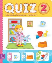 Quiz 2-latka. Edukacyjna książeczka z naklejkami. Autor: Opracowanie zbiorowe. Dobreksiazki.pl Okładka książki Quiz 2-latka. Edukacyjna książeczka z naklejkami
