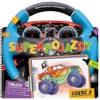 Superpojazdy. Kolorowanka z tatuażami cz.3. Autor: Opracowanie zbiorowe. Dobreksiazki.pl Okładka książki Superpojazdy. Kolorowanka z tatuażami cz.3