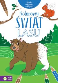 Wesołe malowanki, naklejanki. Kolorowy świat lasu. Autor: Opracowanie zbiorowe. Dobreksiazki.pl Okładka książki Wesołe malowanki, naklejanki. Kolorowy świat lasu