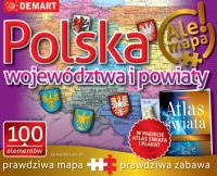 Puzzle: Polska-województwa i powiaty+atlas. Autor: Opracowanie zbiorowe. Dobreksiazki.pl Okładka książki Puzzle: Polska-województwa i powiaty+atlas