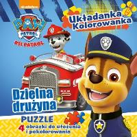 Psi Patrol.Dzielna drużyna.Układanka-kolorowanka PUZZLE. Autor: Opracowanie zbiorowe. Dobreksiazki.pl Okładka książki Psi Patrol.Dzielna drużyna.Układanka-kolorowanka PUZZLE