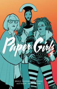 Paper Girls 4. Autor: Brian K.Vaughan, Cliff Chiang. Dobreksiazki.pl Okładka książki Paper Girls 4