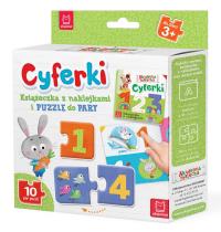 CYFERKI KSIĄŻECZKA Z NAKLEJKAMI I PUZZLE DO PARY. Autor: Opracowanie zbiorowe. Dobreksiazki.pl Okładka książki CYFERKI KSIĄŻECZKA Z NAKLEJKAMI I PUZZLE DO PARY