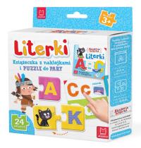LITERKI KSIĄŻECZKA Z NAKLEJKAMI I PUZZLE DO PARY. Autor: Opracowanie zbiorowe. Dobreksiazki.pl Okładka książki LITERKI KSIĄŻECZKA Z NAKLEJKAMI I PUZZLE DO PARY