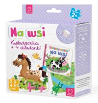 Na wsi Książeczka i cztery układanki Puzzle dla malucha. Autor: Opracowanie zbiorowe. Dobreksiazki.pl Okładka książki Na wsi Książeczka i cztery układanki Puzzle dla malucha