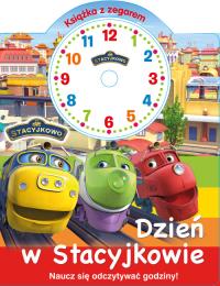 Stacyjkowo Książka z zegarem Dzień w Stacyjkowie. Autor: Opracowanie zbiorowe. Dobreksiazki.pl Okładka książki Stacyjkowo Książka z zegarem Dzień w Stacyjkowie