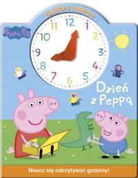 Świnka Peppa Książka z zegarem Dzień z Peppą. Autor: Opracowanie zbiorowe. Dobreksiazki.pl Okładka książki Świnka Peppa Książka z zegarem Dzień z Peppą