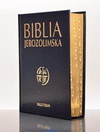 Biblia Jerozolimska-ekoprawa, peginatory, złocenia. Autor: Praca zbiorowa. Dobreksiazki.pl Okładka książki Biblia Jerozolimska-ekoprawa, peginatory, złocenia