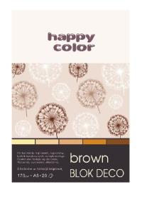 Blok A5/20K Deco Brown 170g HAPPY COLOR. Wydawca: GDD. Dobreksiazki.pl Opakowanie Blok A5/20K Deco Brown 170g HAPPY COLOR
