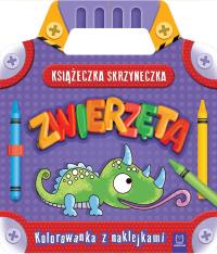 KSIĄŻECZKA SKRZYNECZKA ZWIERZĘTA KOLOROWANKA Z NAKLEJKAMI. Autor: Opracowanie zbiorowe. Dobreksiazki.pl Okładka książki KSIĄŻECZKA SKRZYNECZKA ZWIERZĘTA KOLOROWANKA Z NAKLEJKAMI