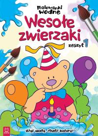 MALOWANKI WODNE WESOŁE ZWIERZAKI ZESZYT 1. Autor: Opracowanie zbiorowe. Dobreksiazki.pl Okładka książki MALOWANKI WODNE WESOŁE ZWIERZAKI ZESZYT 1