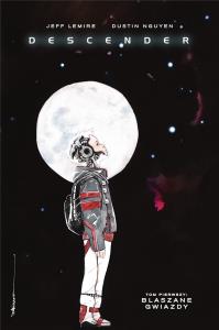 Descender T.1 Blaszane Gwiazdy. Autor: Lemire Jeff, Dustin Nguyen, Steve Wands. Dobreksiazki.pl Okładka książki Descender T.1 Blaszane Gwiazdy