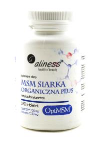 Aliness MSM siarka organiczna 180 tabl. Producent: Aliness. Dobreksiazki.pl Zdjęcie produktu Aliness MSM siarka organiczna 180 tabl