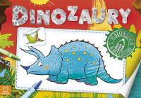 DINOZAURY MALOWANKA Z NAKLEJKAMI. Autor: Opracowanie zbiorowe. Dobreksiazki.pl Okładka książki DINOZAURY MALOWANKA Z NAKLEJKAMI