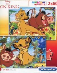 Puzzle SuperColor 2x60 Lion King. Wydawca: Clementoni. Dobreksiazki.pl Opakowanie Puzzle SuperColor 2x60 Lion King