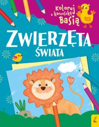 ZWIERZĘTA ŚWIATA KOLORUJ Z KACZUSZKĄ BASIĄ. Autor: Opracowanie zbiorowe. Dobreksiazki.pl Okładka książki ZWIERZĘTA ŚWIATA KOLORUJ Z KACZUSZKĄ BASIĄ