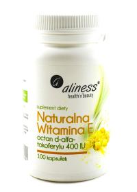 Aliness Witamina E 400IU 100 kaps. Producent: Aliness. Dobreksiazki.pl Zdjęcie produktu Aliness Witamina E 400IU 100 kaps