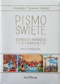 Biblia Tysiąclecia duża TW (komunia, komiks). Autor: Praca zbiorowa. Dobreksiazki.pl Okładka książki Biblia Tysiąclecia duża TW (komunia, komiks)